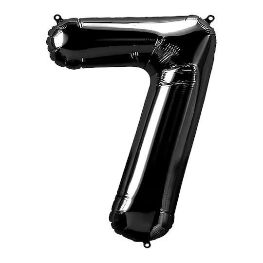 16" Black Number #7