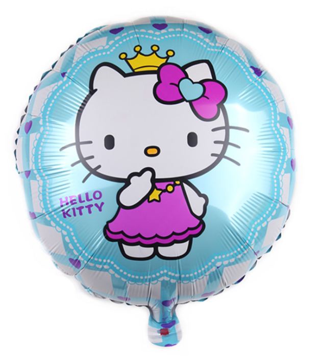 Hello Kitty 18" Round Blue w/purple hearts #35
