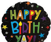 17” Happy Birthday Yay Black