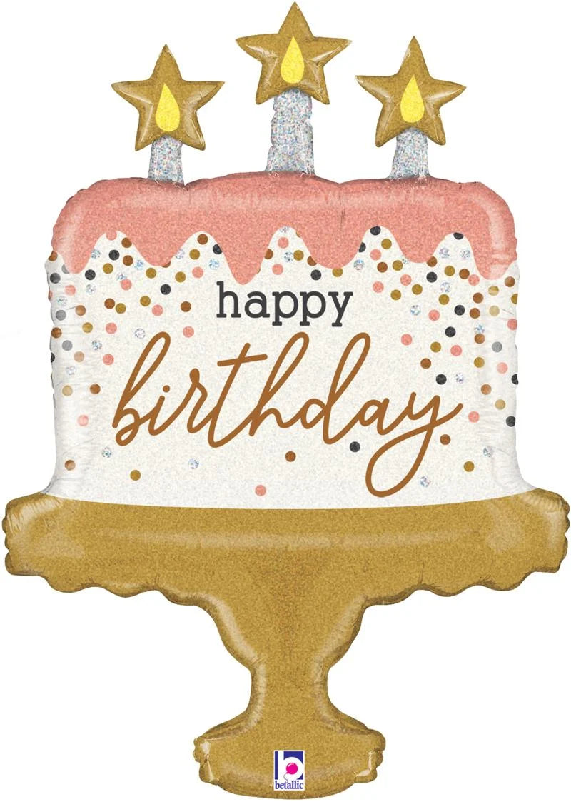 33" Birthday cake confetti shape