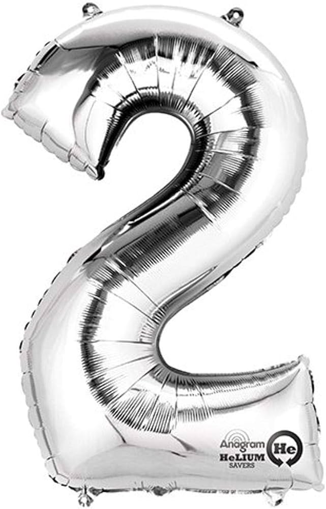 34" Number 2 Silver Anagram