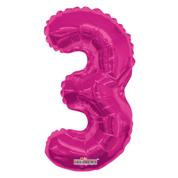 14” Number 3 Hot Pink