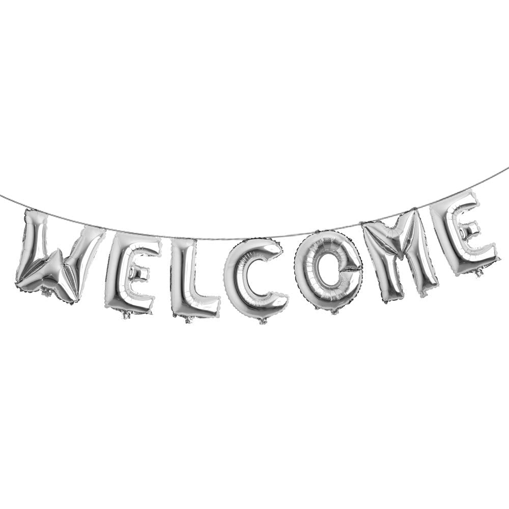 16" WELCOME Silver