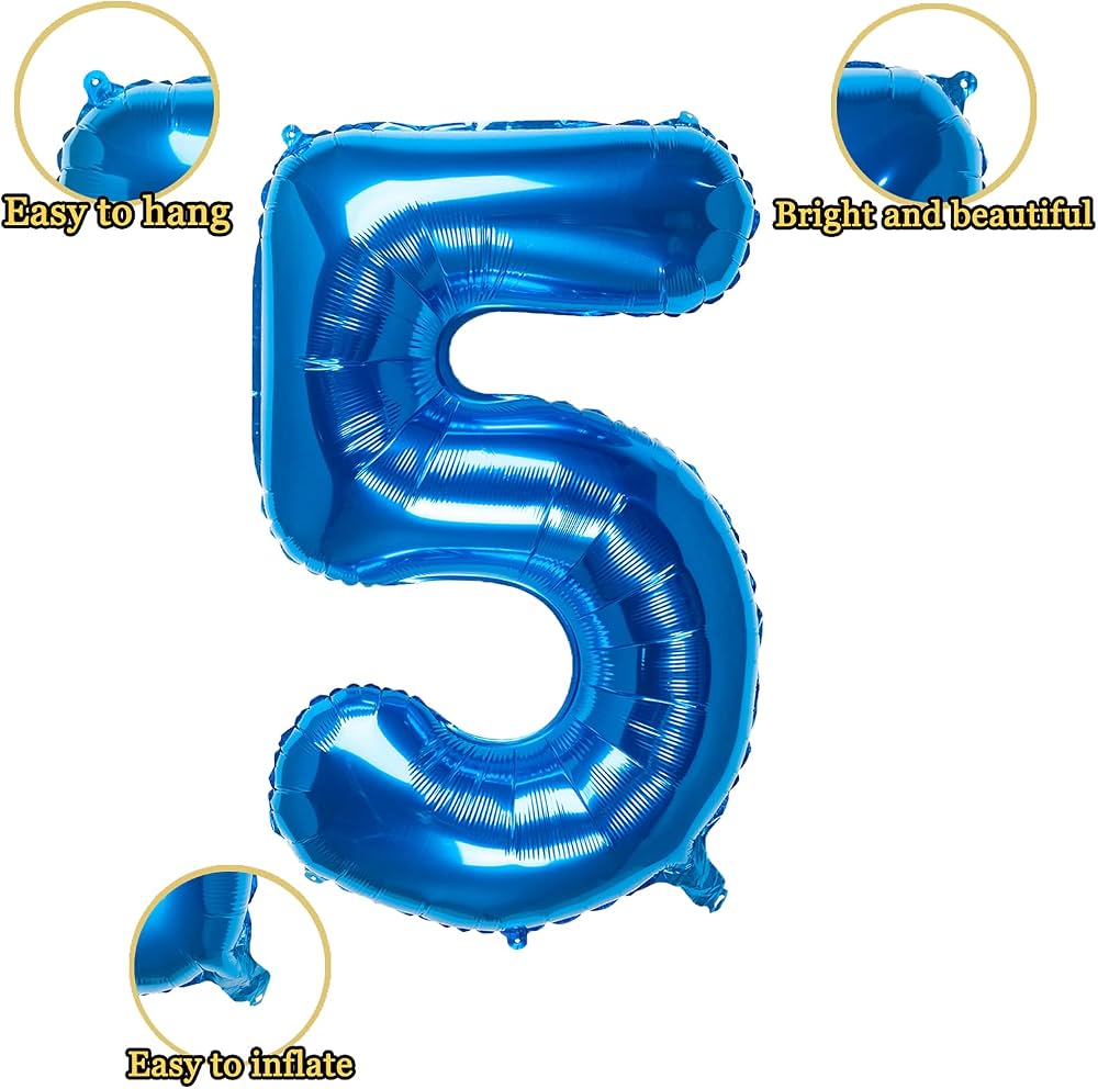 32" Dark Blue Number 5