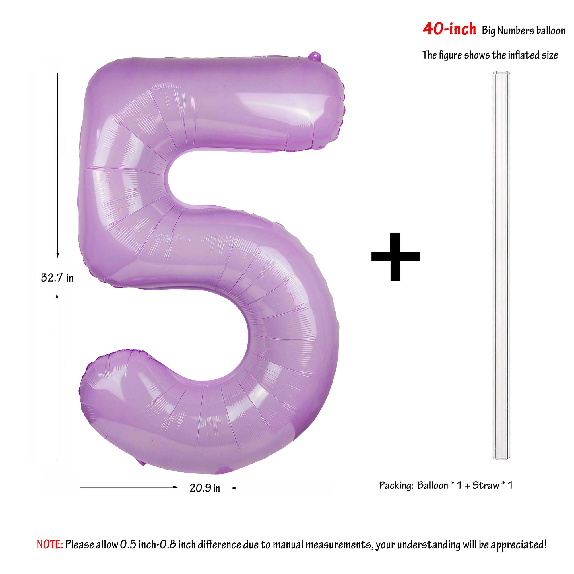 40” Macaron Purple Number 5