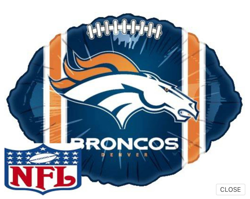9” Airfill Only NFL Denver Broncos Football Balloons