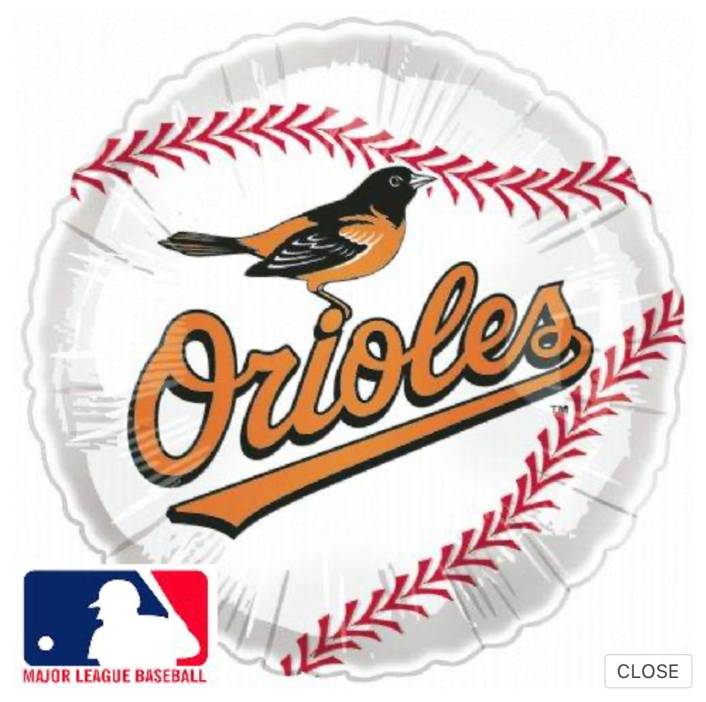 9” Airfill Only Baltimore Orioles Baseball Balloon