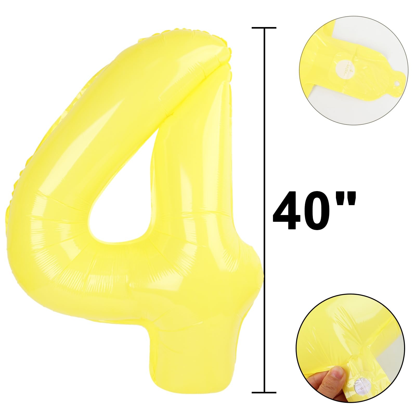 40” Macaron Yellow Number 4
