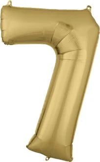 34” Number 7 White Gold Oh Balloons