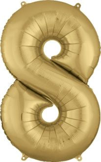 34” Number 8 White Gold Oh Balloons