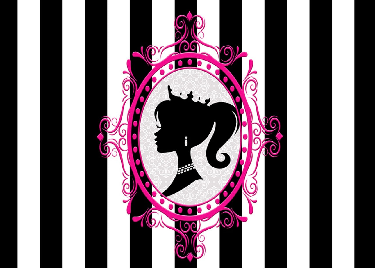Backdrop: Barbie black & white