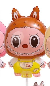 18" Labubu Big Head: Brown with stick