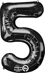 34” Number 5 Black Anagram