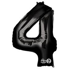 34” Number 4 Black Anagram