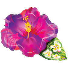31" Tropical Flower Purple Betallic