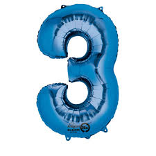 34” Number 3 Blue Anagram