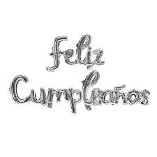 16" Feliz Cumpleanos: Silver