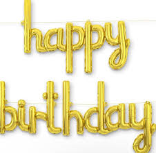 16" Happy Birthday: Gold