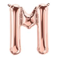32" Letter M - Rose Gold Foil