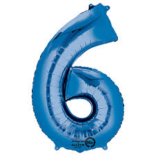 34” Number 6 Blue Anagram