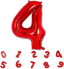 32” Red Number 4
