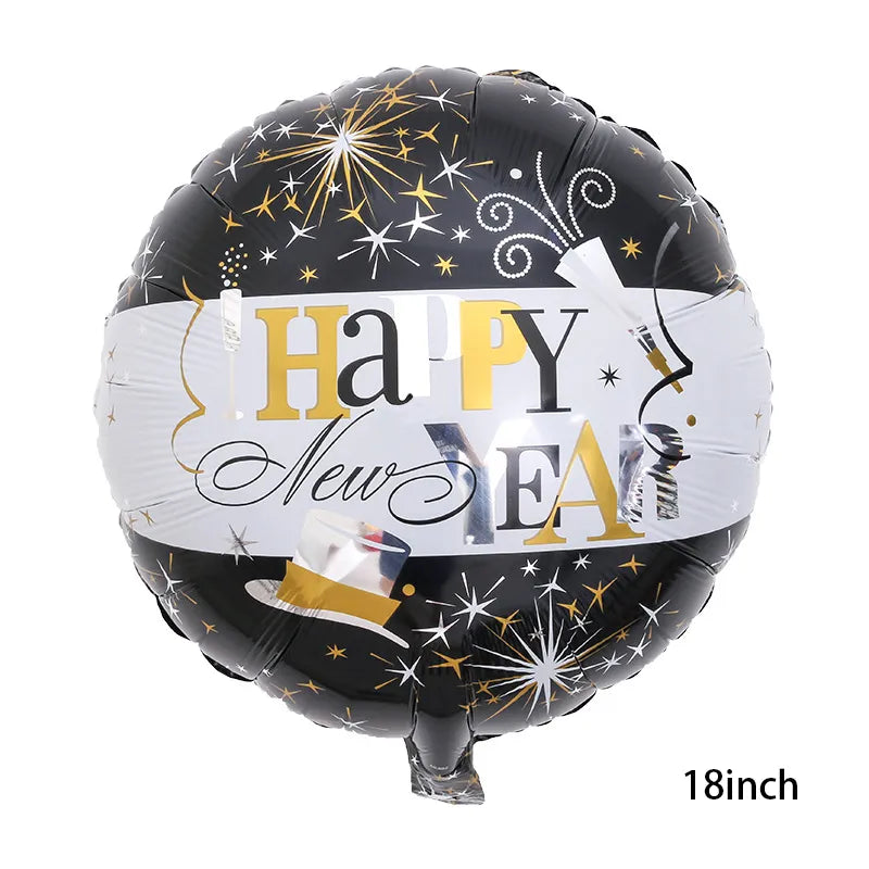 18" Happy New Year Round w/hat