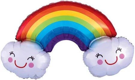 37" Rainbow with Clouds Supershape Anagram 15/helium