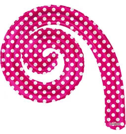 14” Kurly Spiral Pink Polka Dots