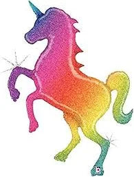 54" Holographic Unicorn Rainbow Balloon
