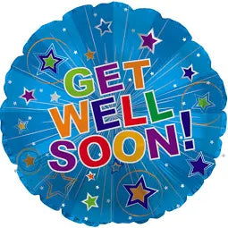 17" Get well soon silver burst
