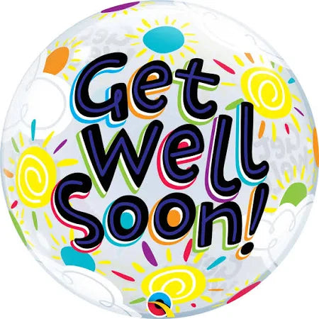 22" Get Well Soon Orbz (Bubble) 10w/helium