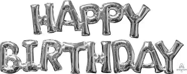 Phrase Happy Birthday Silver