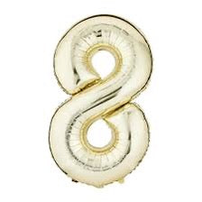 34" Number 8 White Gold: Party America