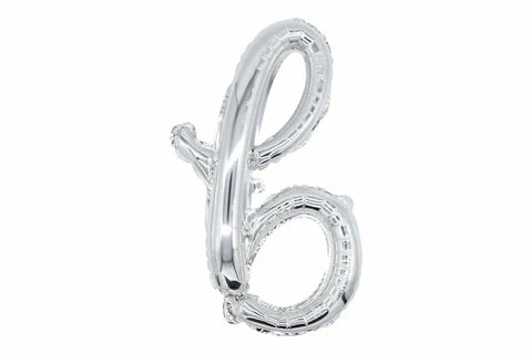 18" Silver Cursive Letter: B