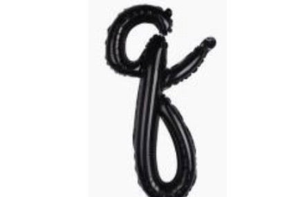 18" Black Cursive Letter: Q