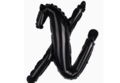 18" Black Cursive Letter: X
