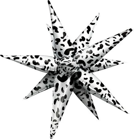 MakeFunBalloons: 27" Starburst Cow Print