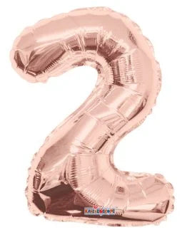 14” Number 2 Rose Gold kaleidoscopic
