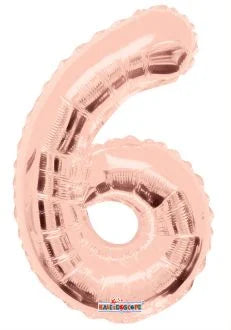 14” Number 6 Rose Gold