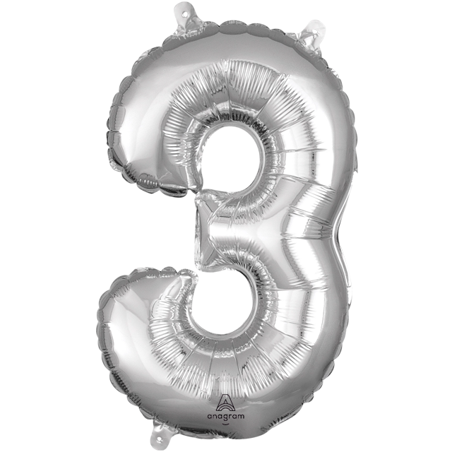16" Silver Number #3