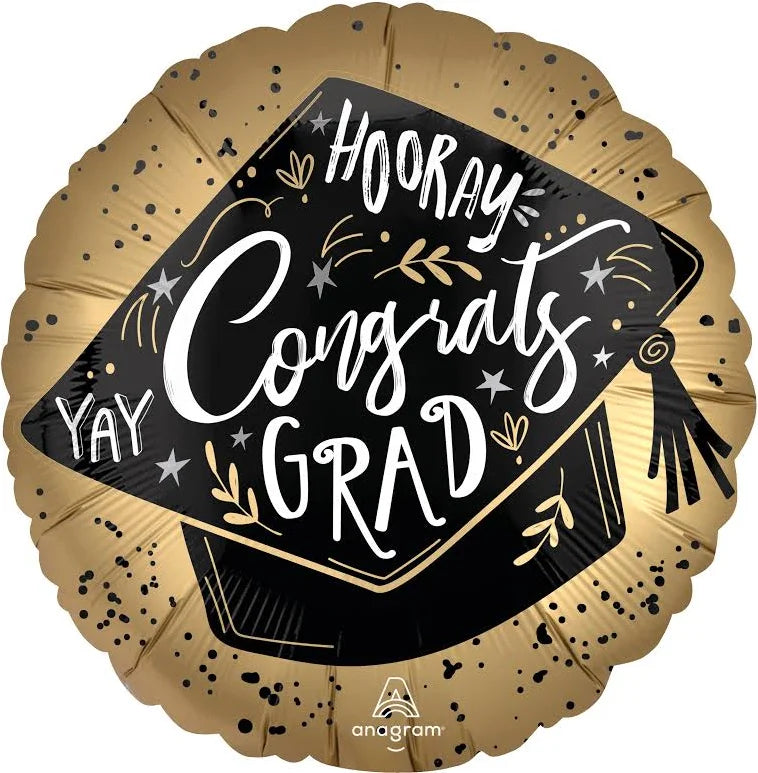28" Satin Grad Achievement Burst Foil Balloon