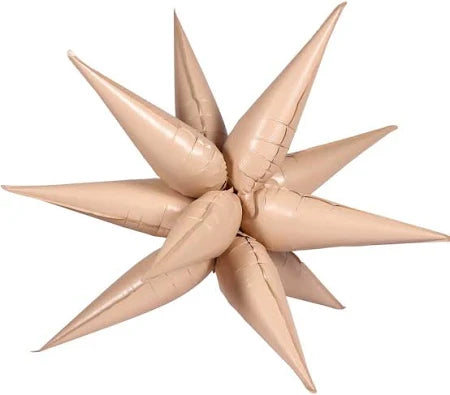 MakeFunBalloons: 27" Starburst Pastel Caramel
