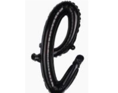 18" Black Cursive Letter: L