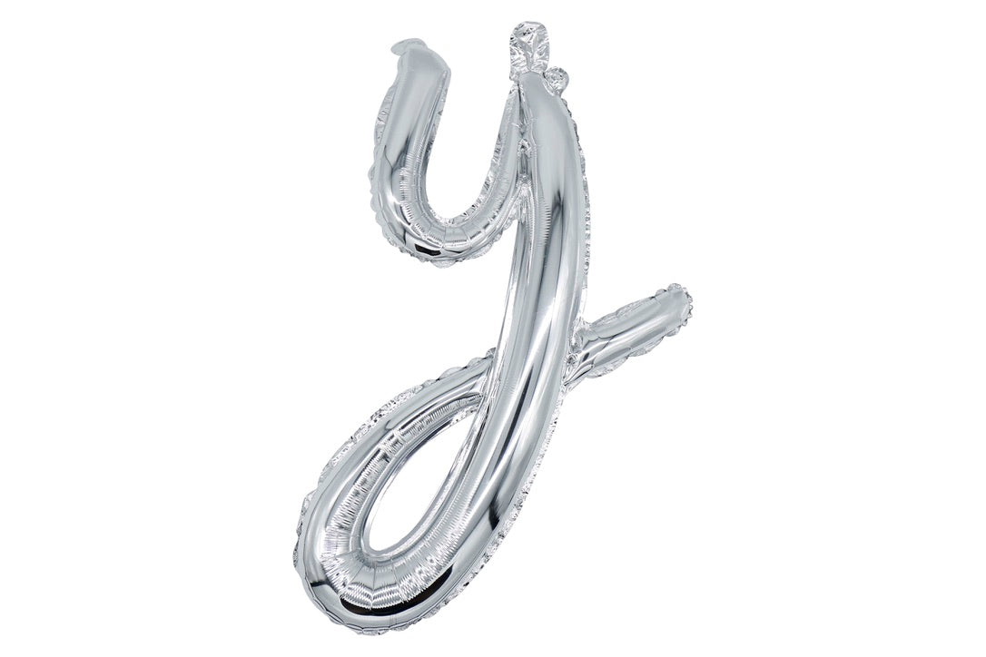 18" Silver Cursive Letter: Y