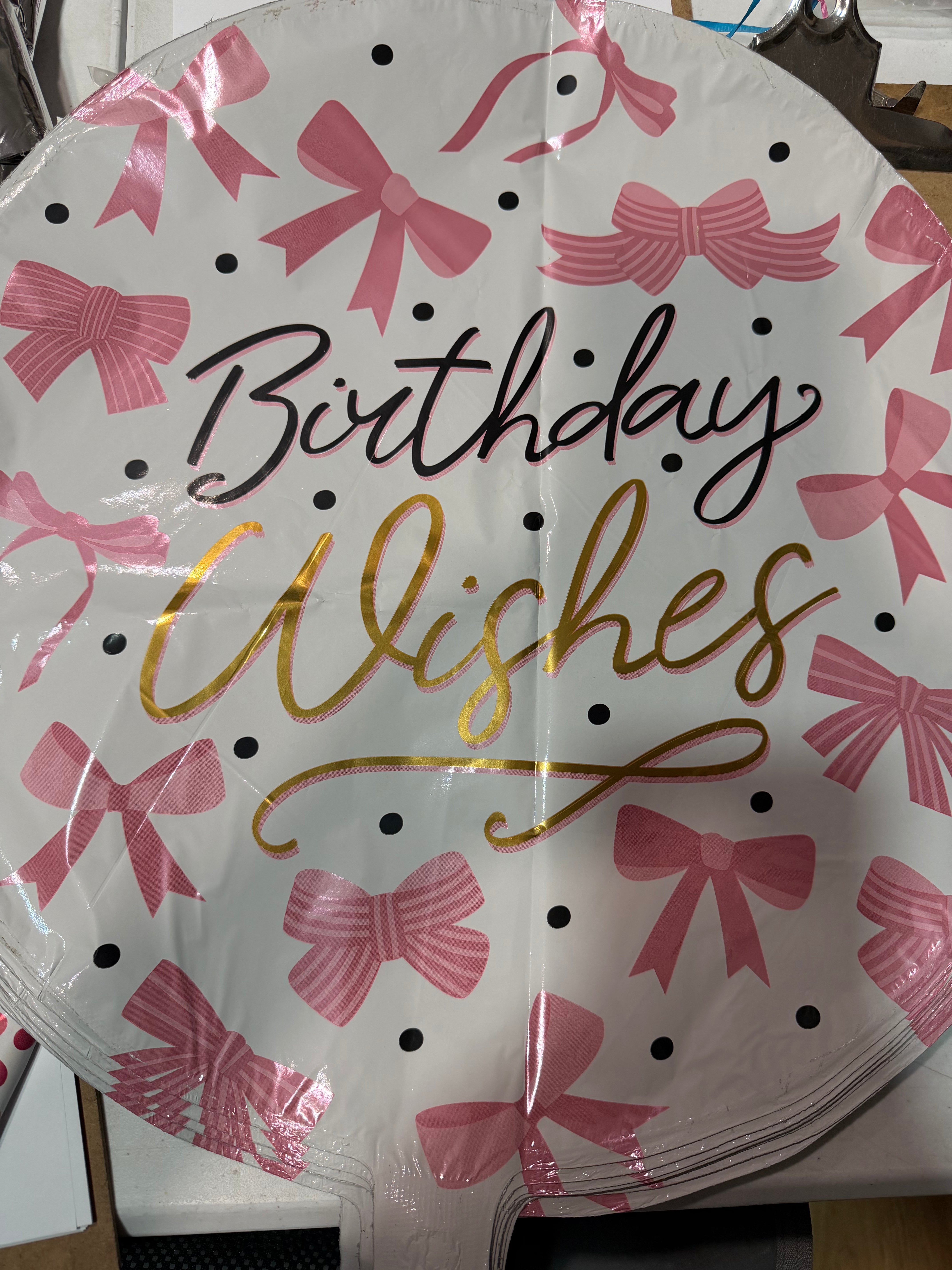 18" Pink Bow Birthday Wishes