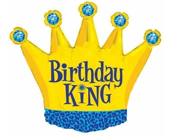 36" Birthday King Crown Balloon