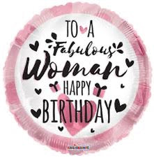 18" To A Fabulous Woman Happy Birthday