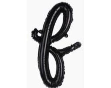 18" Black Cursive Letter: F