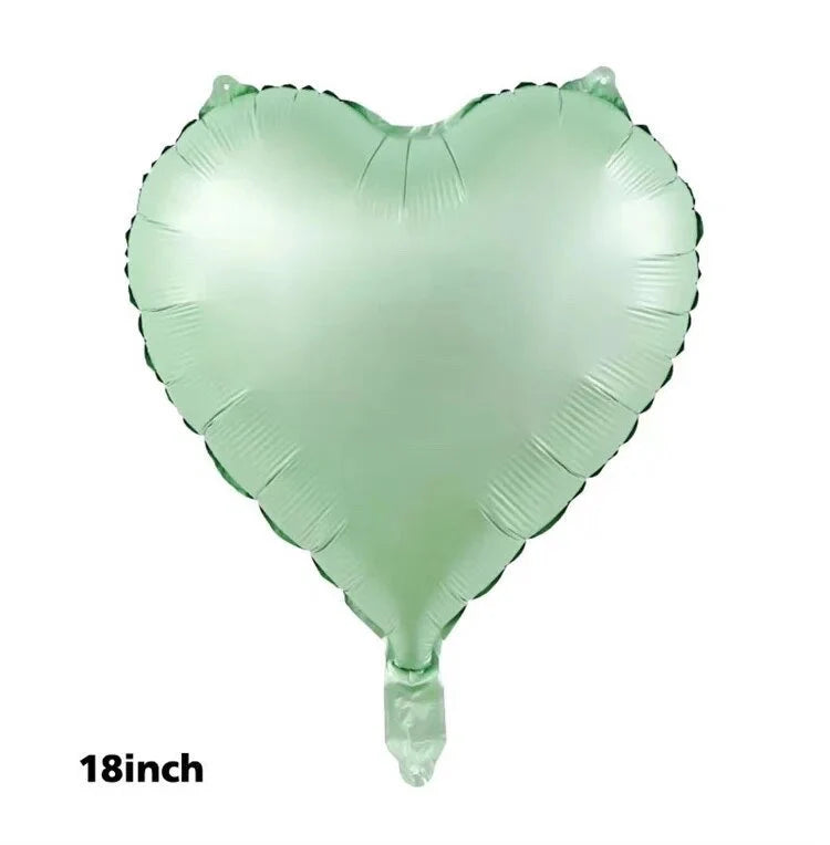 18" Heart: Satin Green