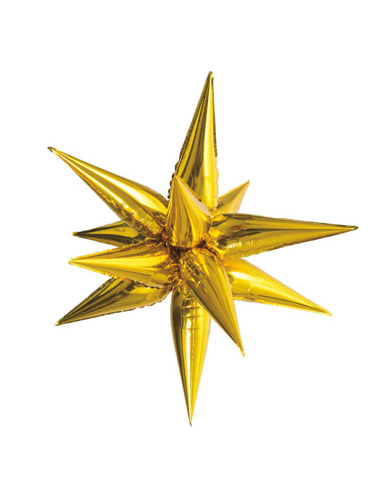 MakeFunBalloons: 27" Starburst Gold